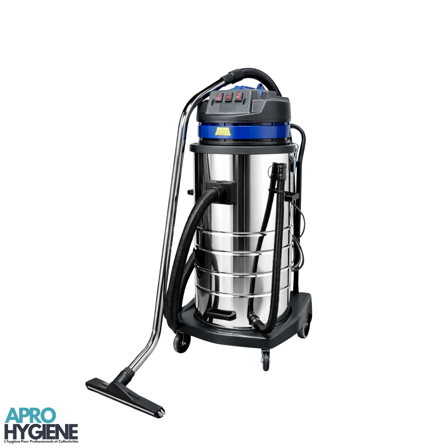 Aspirateur Professionnel 80L – Cuve Inox – Triple Moteur.