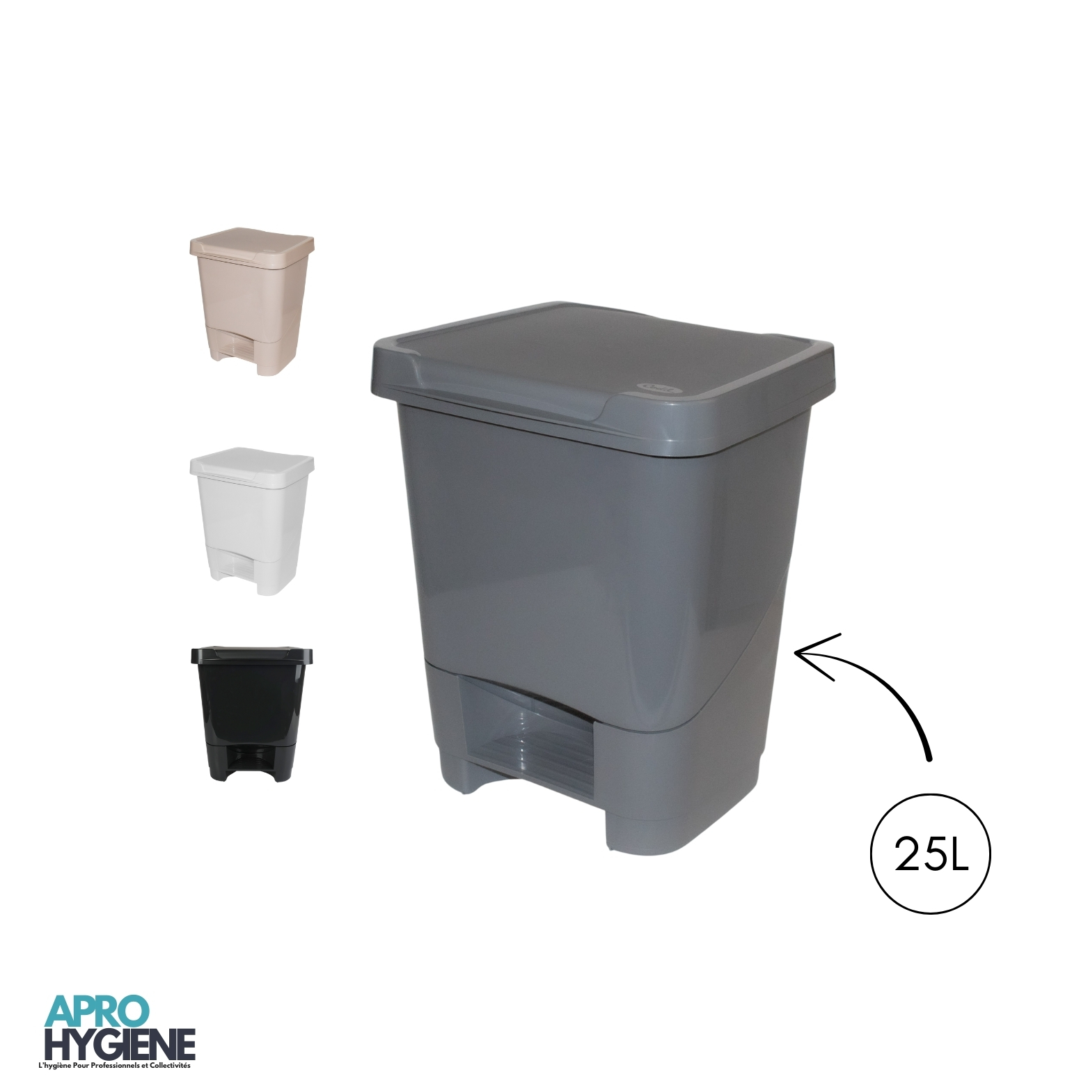 POUBELLE À PÉDALE EN PLASTIQUE 25 LITRES