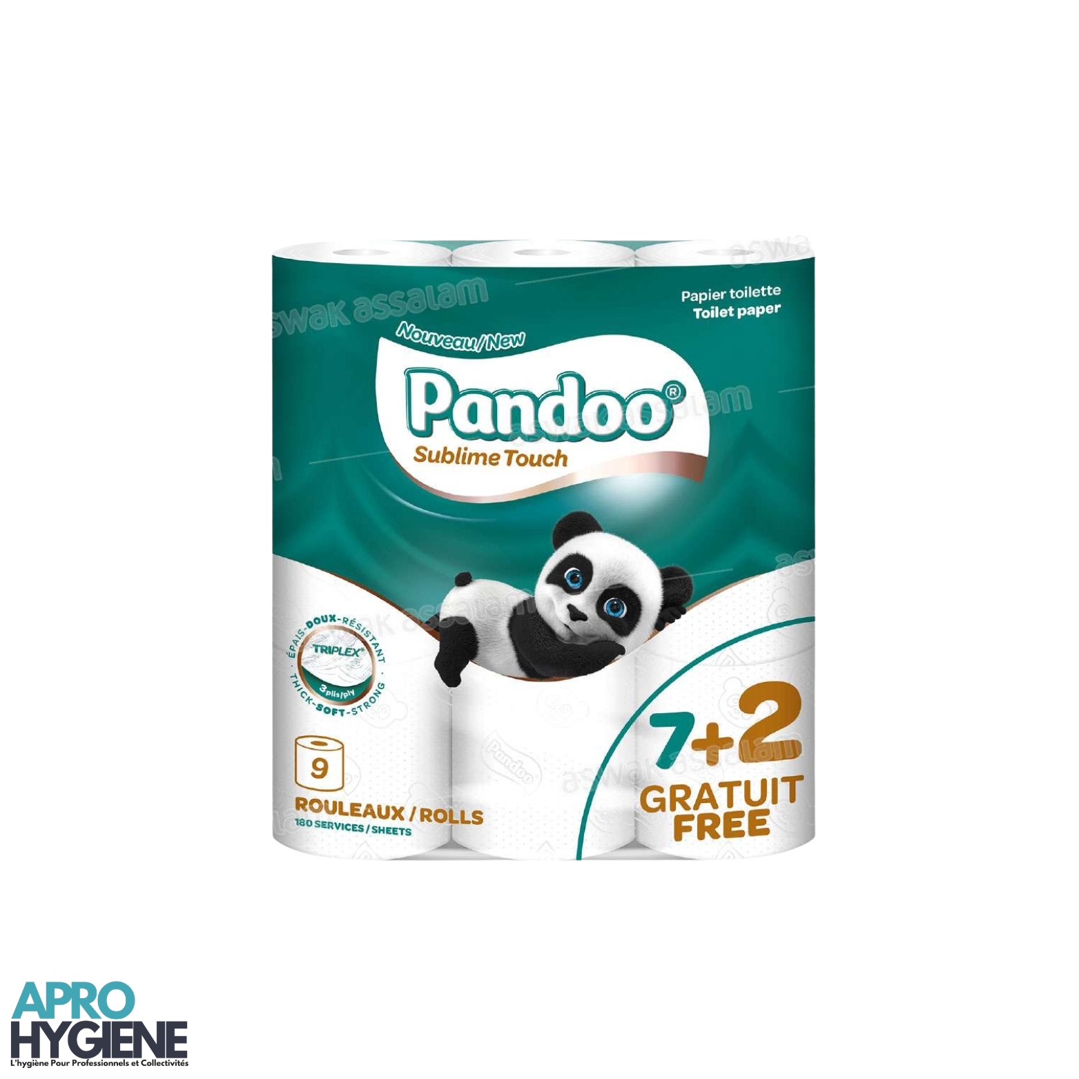 Rouleaux de papier toilette 3 plis PANDOO