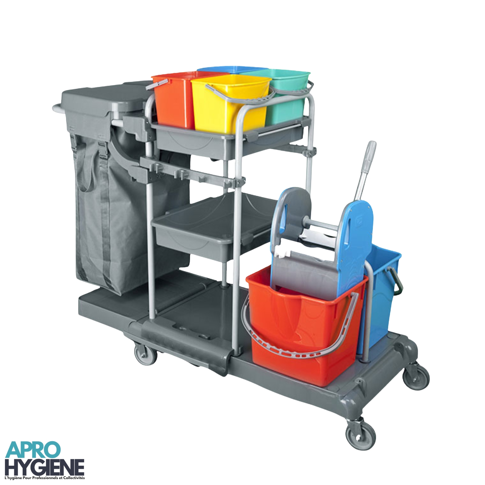 Chariot de nettoyage professionnel multifonction APro 4S/6L